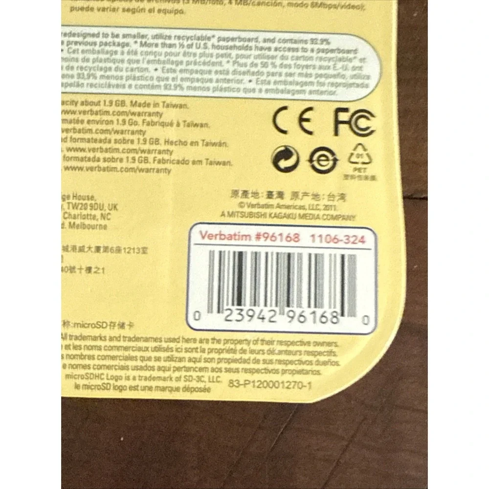 Verbatim microSD Card 2GB (w/SD adapter)